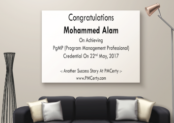 Congratulations Mohammed Alam on Achieving PgMP..!